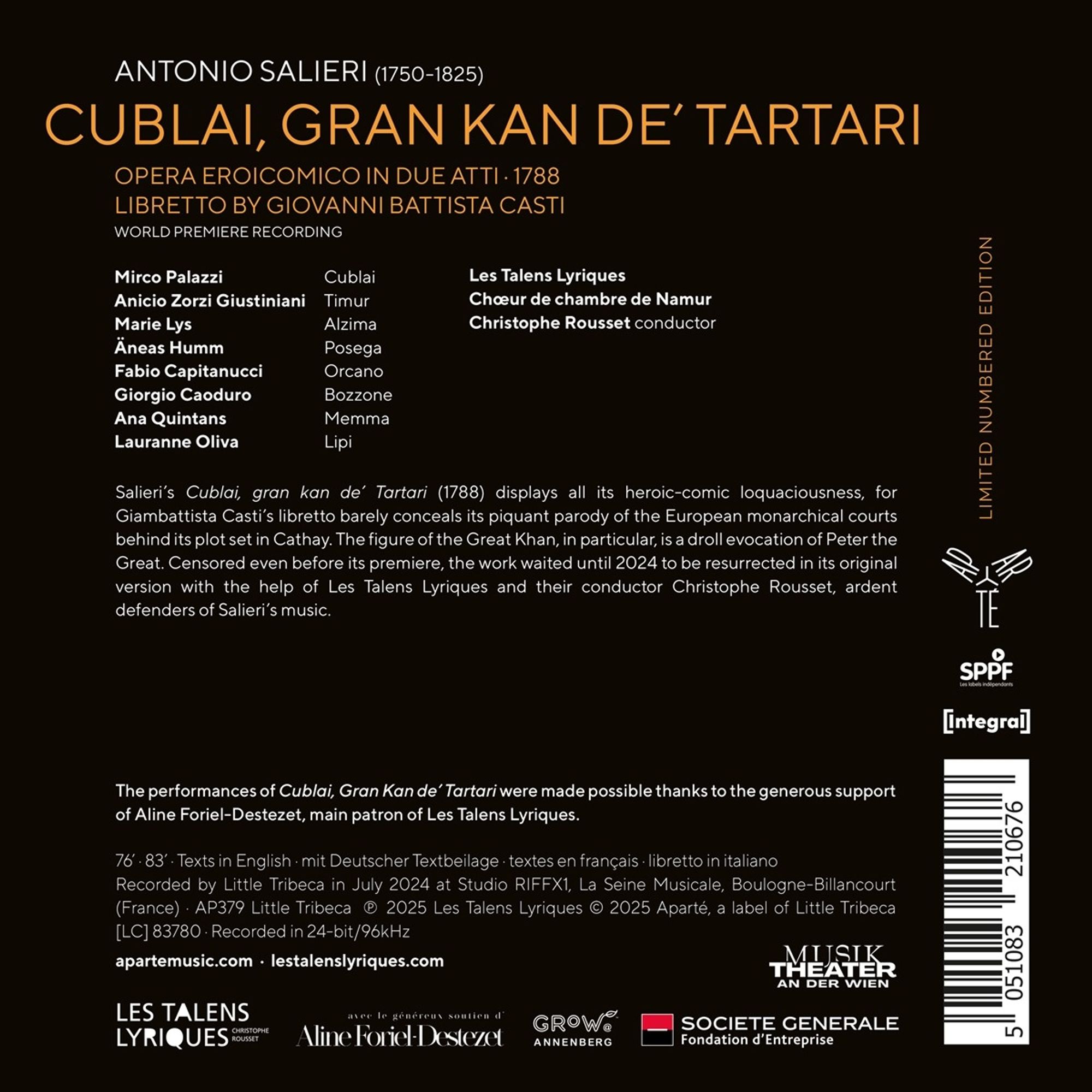 SALIERI: Cublai, Gran Kan de' Tartari - slide-1