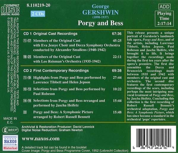 GERSHWIN: Porgy and Bess ( 1935-42) - slide-1