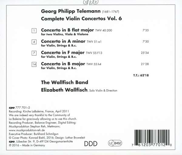 Telemann: Complete Violin Concertos Vol. 6 - slide-1