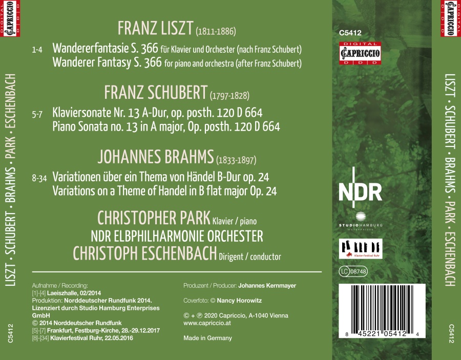Liszt: Wanderer Fantasy / Schubert: Piano Sonata D 664 / Brahms: Handel Variations - slide-1
