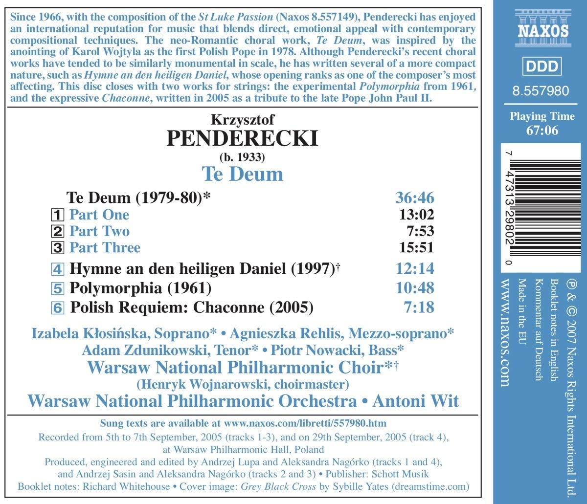 Penderecki : Te Deum, Hymne, Polymorphia - slide-1