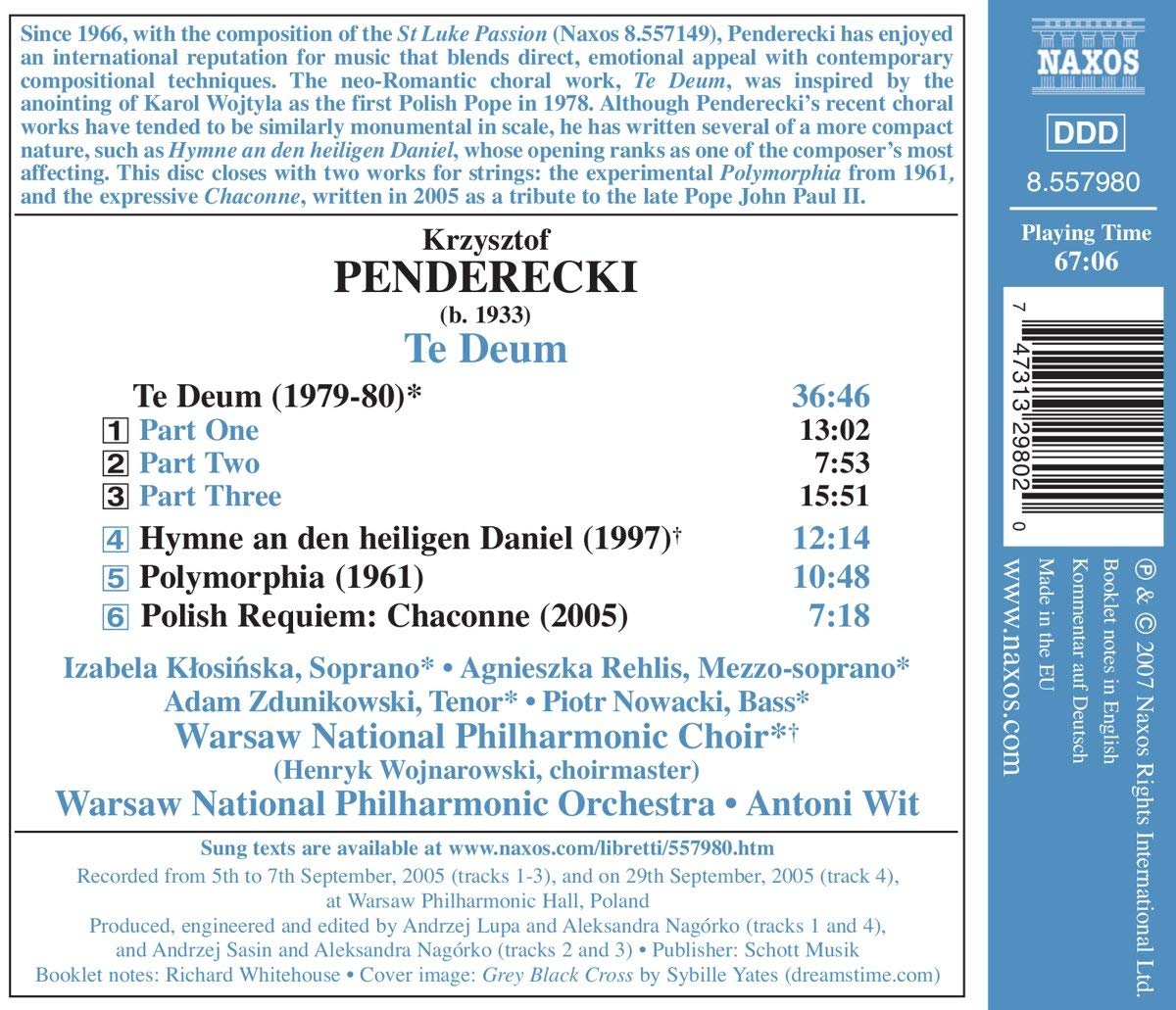 Penderecki : Te Deum, Hymne, Polymorphia - slide-1
