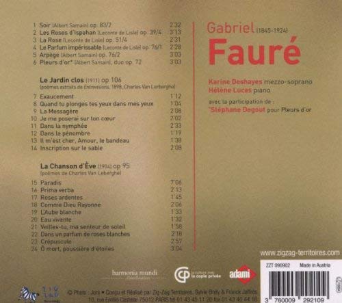 Fauré: Le jardin clos, La chanson d'Eve, Mélodies - slide-1