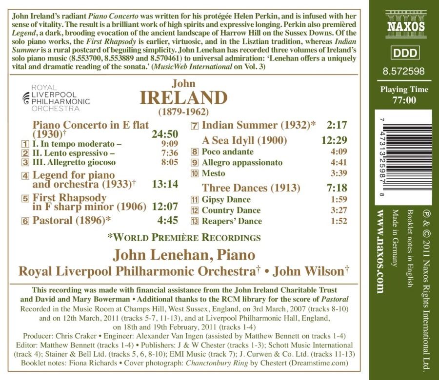 Ireland: Piano Concerto, Legend, Rhapsody, A Sea Idyll - slide-1