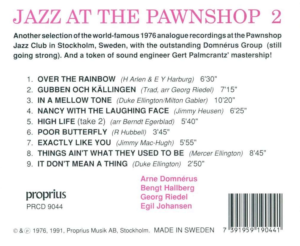 Arne Domnerus: Jazz At The Pawnshop Vol. 2 - slide-1