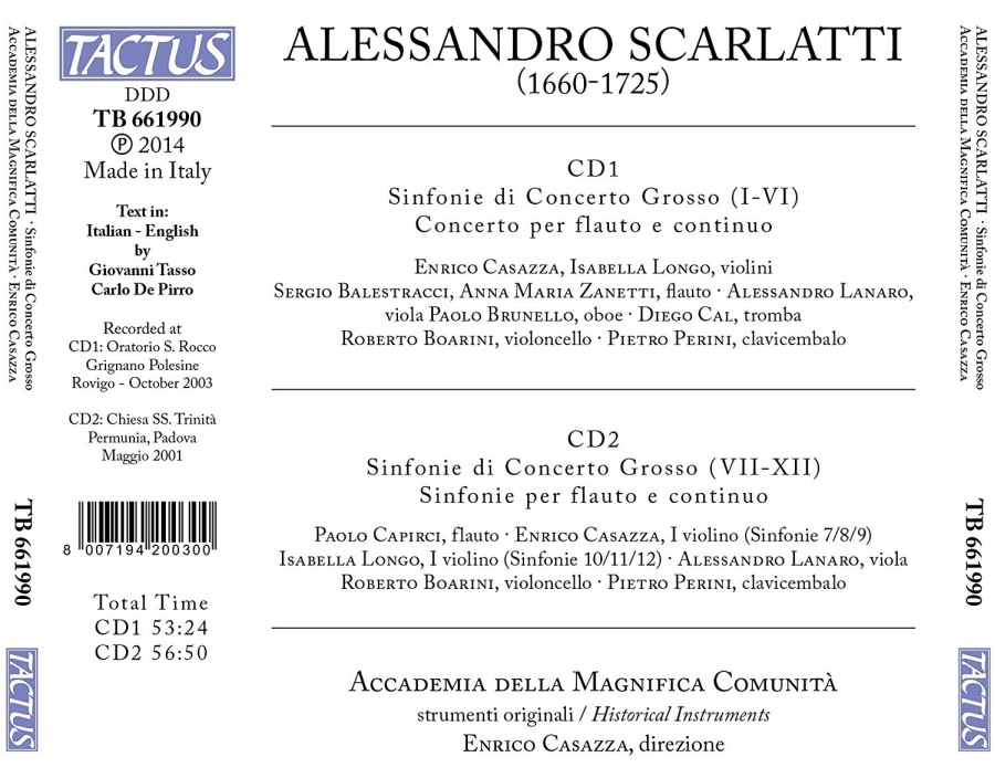 Scarlatti: Sinfonie di Concerto Grosso Opere per flauto e continuo - slide-1