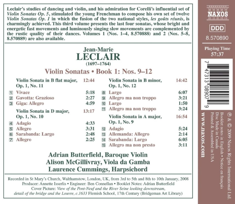 Leclair: Violin Sonatas - Book 1, Nos. 9–12 - slide-1