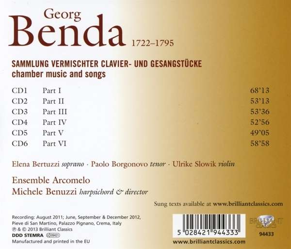 Benda: Chamber Music and Songs - slide-1