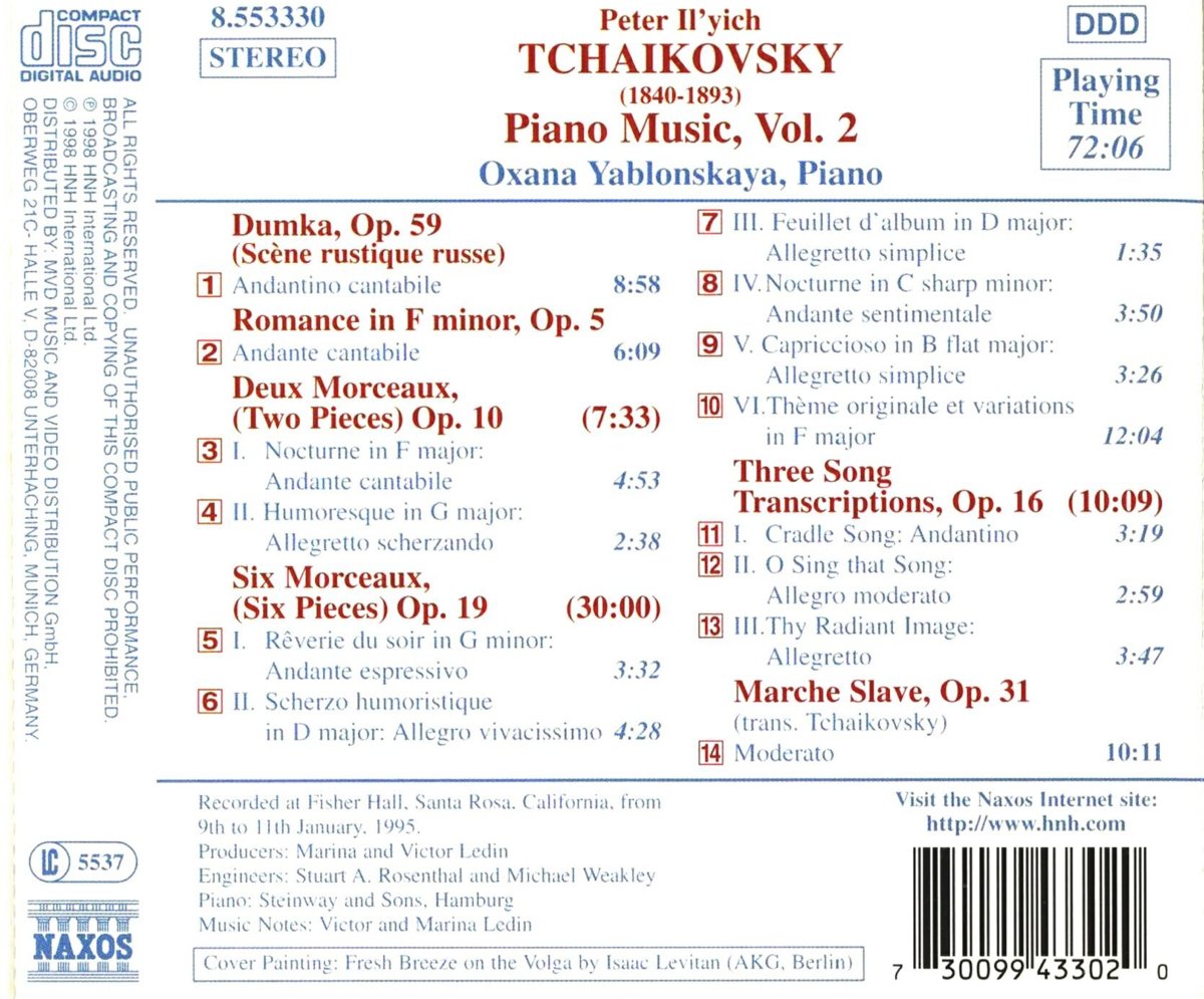TCHAIKOVSKY: Piano Music vol. 2 - slide-1
