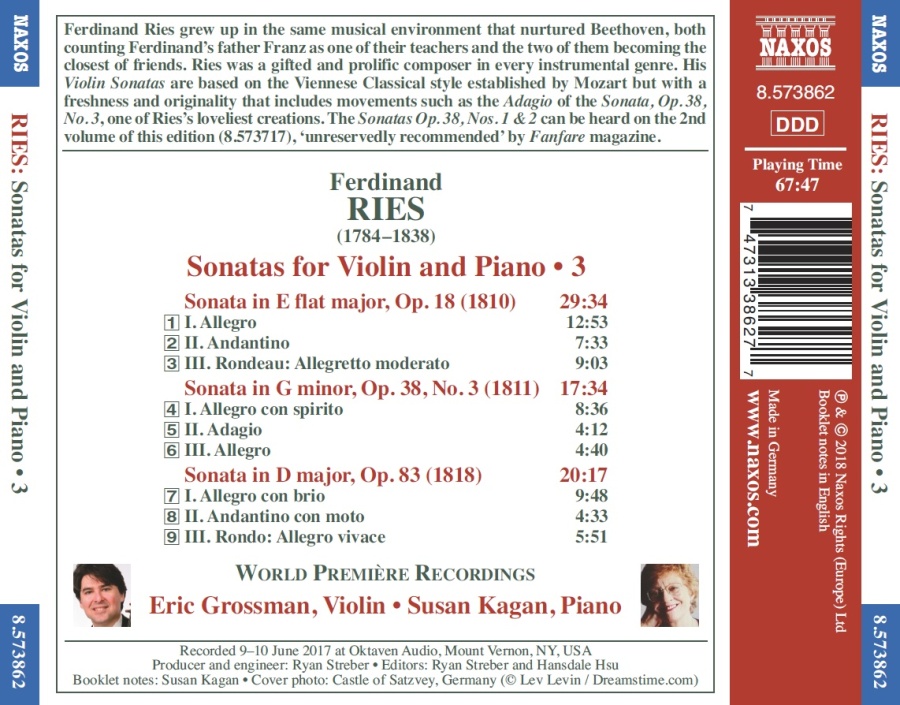 Ries: Sonatas for Violin and Piano Vol. 3 - slide-1