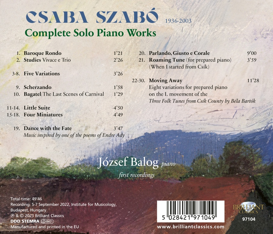 Szabó: Complete Solo Piano Works - slide-1