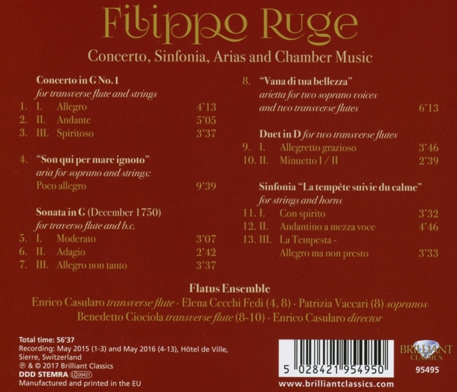Ruge: Concerto, Sinfonia, Arias and Chamber Music - slide-1