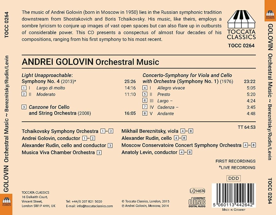 Golovin: Orchestral Music - Symphony No. 4 Canzone for Cello & String Orchestra - slide-1