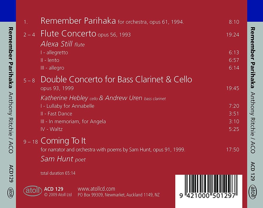 Ritchie: Remember Parihaka - Orchestral Music - slide-1