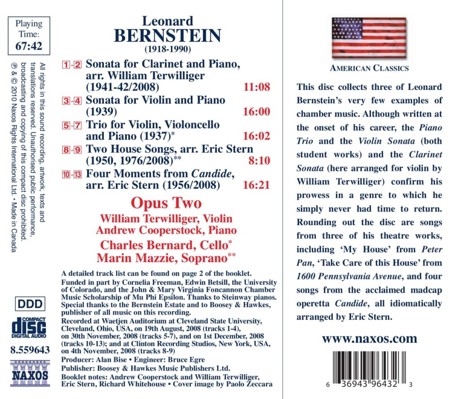 Bernstein: Violin Sonata, Piano Trio, New Transcriptions - slide-1