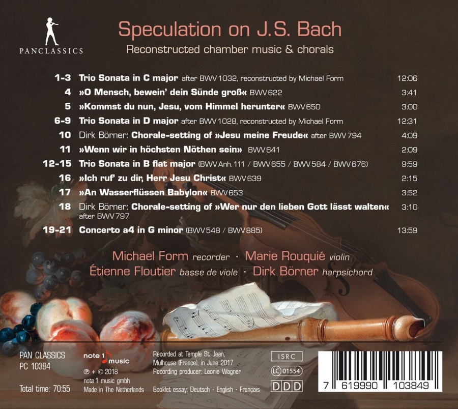 Speculation on J.S. Bach - Reconstructed chamber music & chorals - slide-1