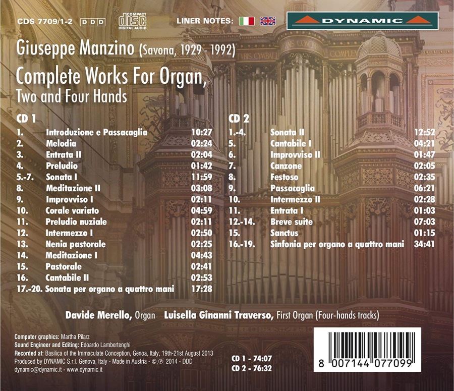 Manzino: Works for Organ, 2 & 4 hands - slide-1
