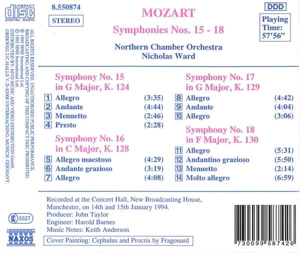 Mozart: Symphonies 15-18 - slide-1
