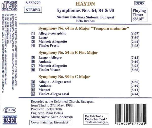 HAYDN: Symphonies 64, 84, 90 - slide-1