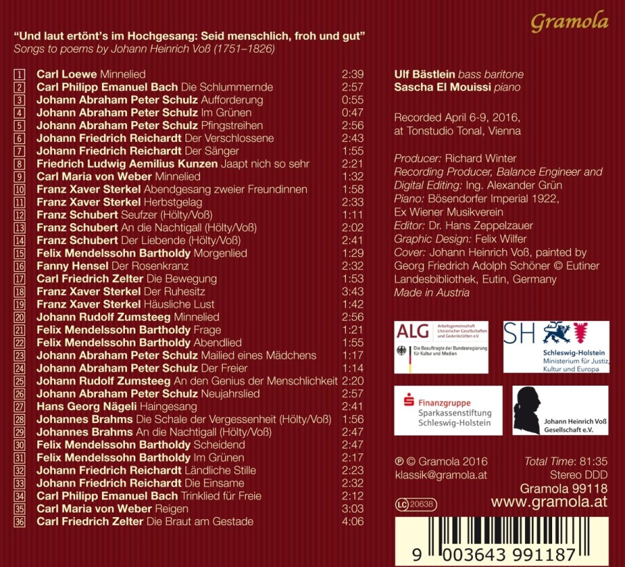 Songs after texts by Johann Heinrich Voß – Loewe, CPE Bach, Schubert, Mendelssohn … - slide-1