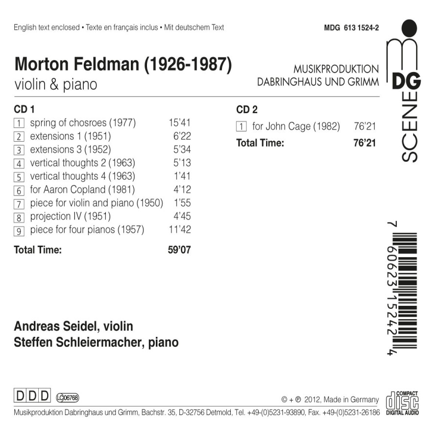 Feldman: Violin & Piano - slide-1