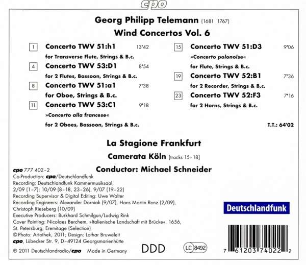 Telemann: Wind Concertos Vol. 6 - slide-1
