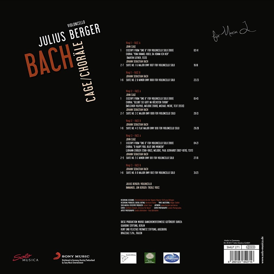 Bach: Suites Nos. 1 - 6 for Violoncello solo / Cage – Chorales - slide-1