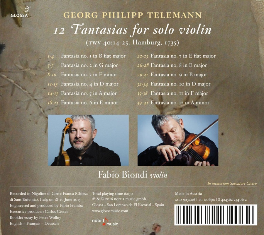 Telemann: 12 Fantasias for solo violin - slide-1