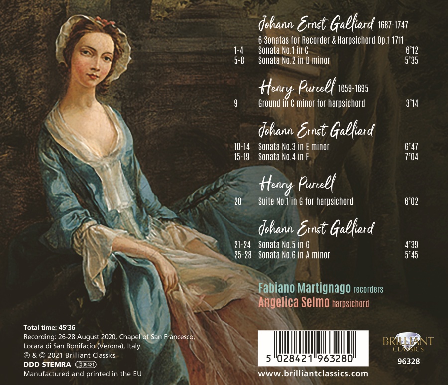 Galliard: 6 Sonatas for Recorder & Harpsichord Op. 1 - slide-1