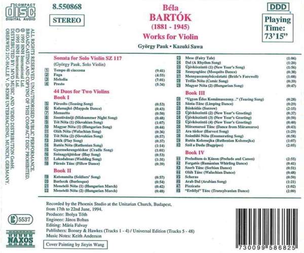 BARTOK: Violin Solo Sonatas - slide-1