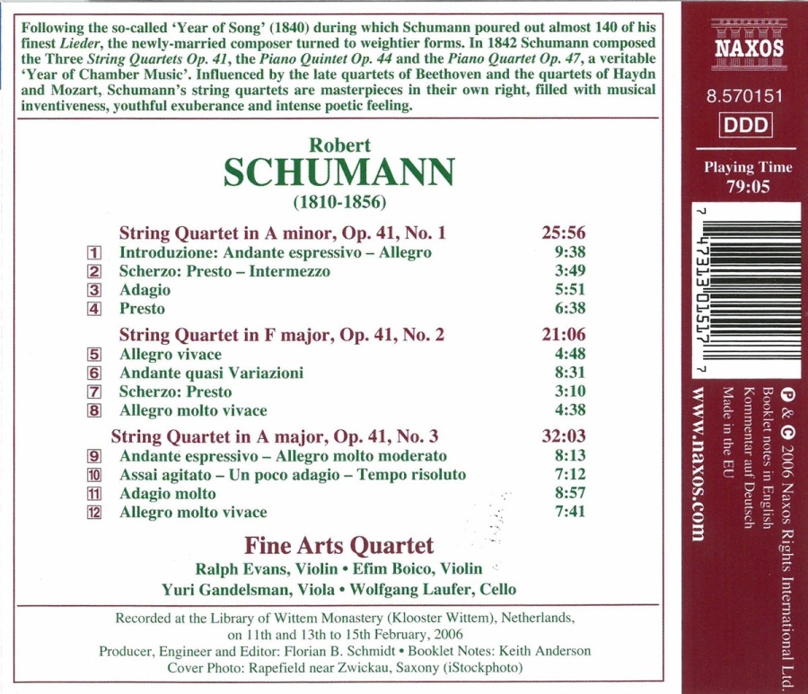 Schumann: String Quartets Nos. 1-3 - slide-1