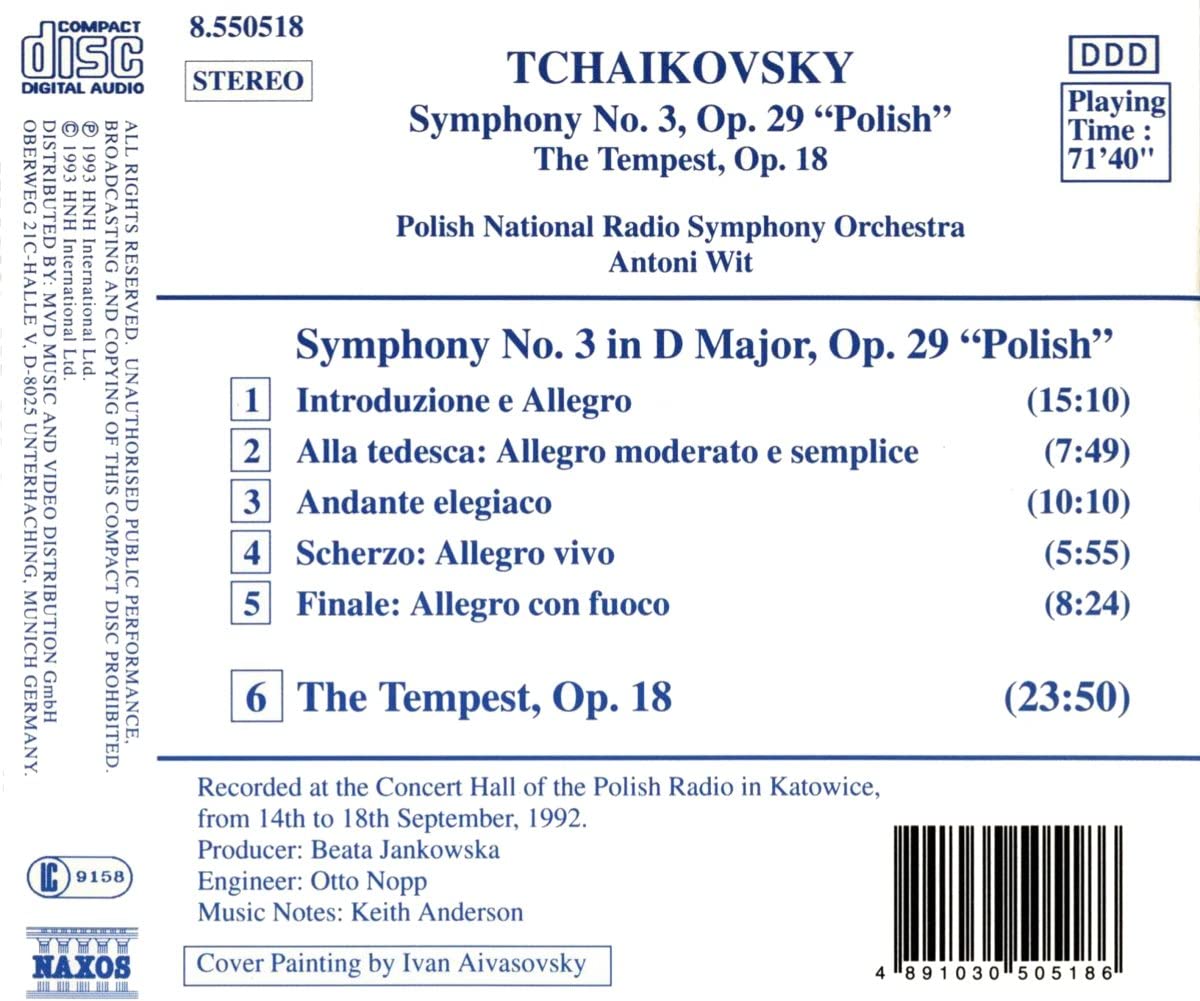 Tchaikovsky Symphony No. 3 in D Major, Op. 29 The Tempest, Op. 18 - slide-1