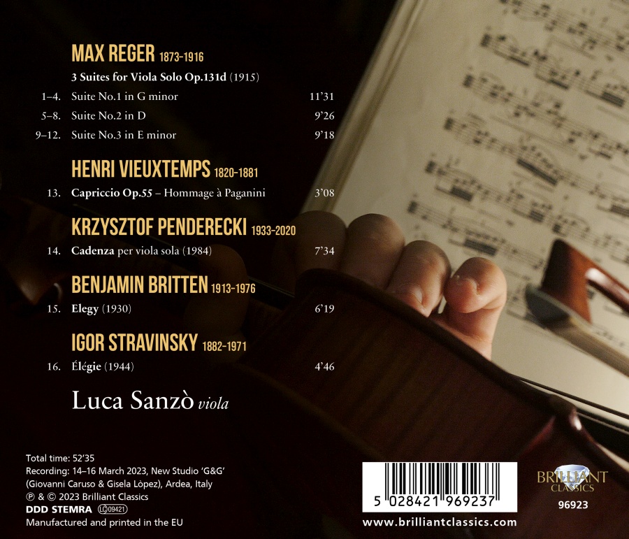 Reger: 3 Suites for Viola Solo - slide-1