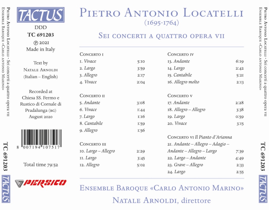 Locatelli: Sei Concerti a Quattro Opera VII - slide-1