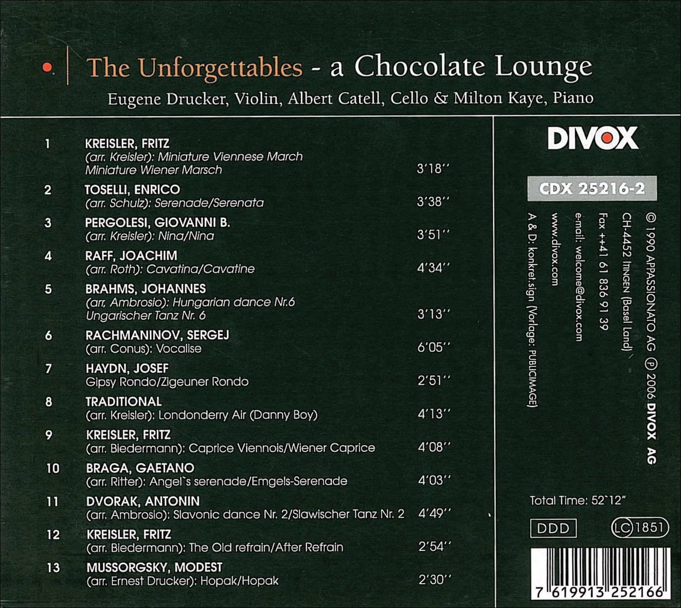 Chocolate Lounge (Works By Kreisler/ Brahms/ Rachmaninov/ Haydn/ Dvorak etc) - slide-1