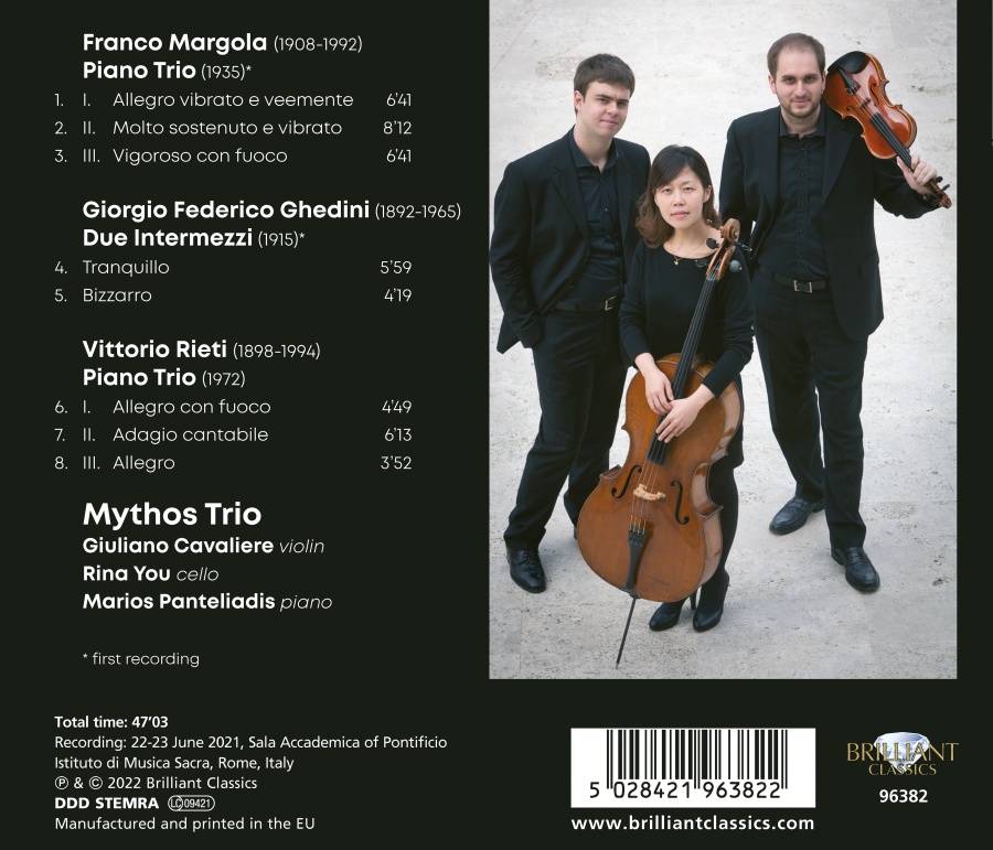 Margola; Ghedini; Rieti: Piano Trios - slide-1