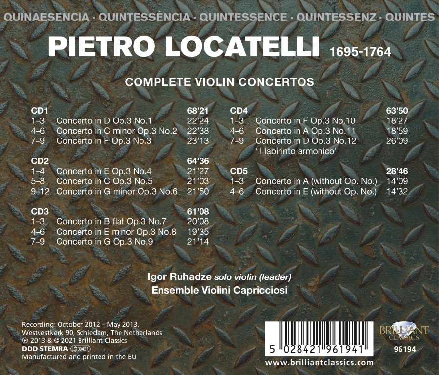 Quintessence Locatelli: Complete Violin Concertos - slide-1