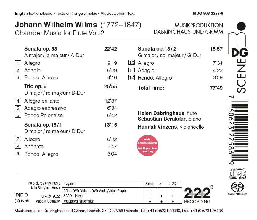 Wilms: Chamber Music for Flute Vol. 2 - Sonatas - slide-1