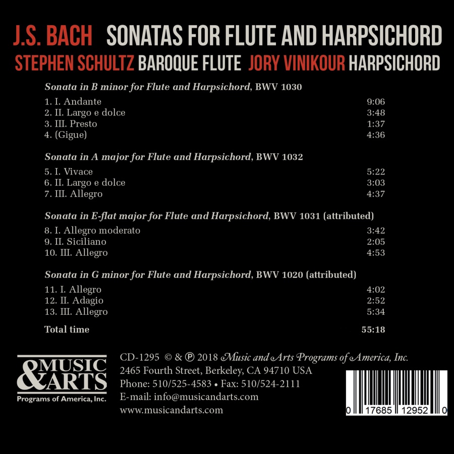 Bach: Sonatas for Flute and Harpsichord - slide-1