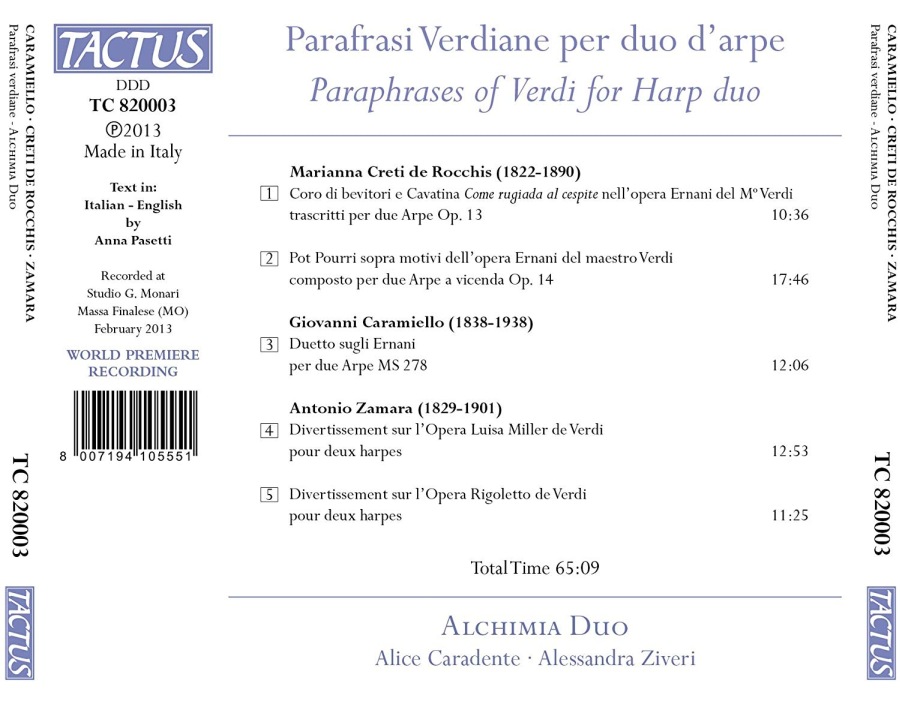 Parafrasi Verdiani per Duo d´Arpe - Giovanni Caramiello, Marianna Creti de Rocchis, Antonio Zamara - slide-1