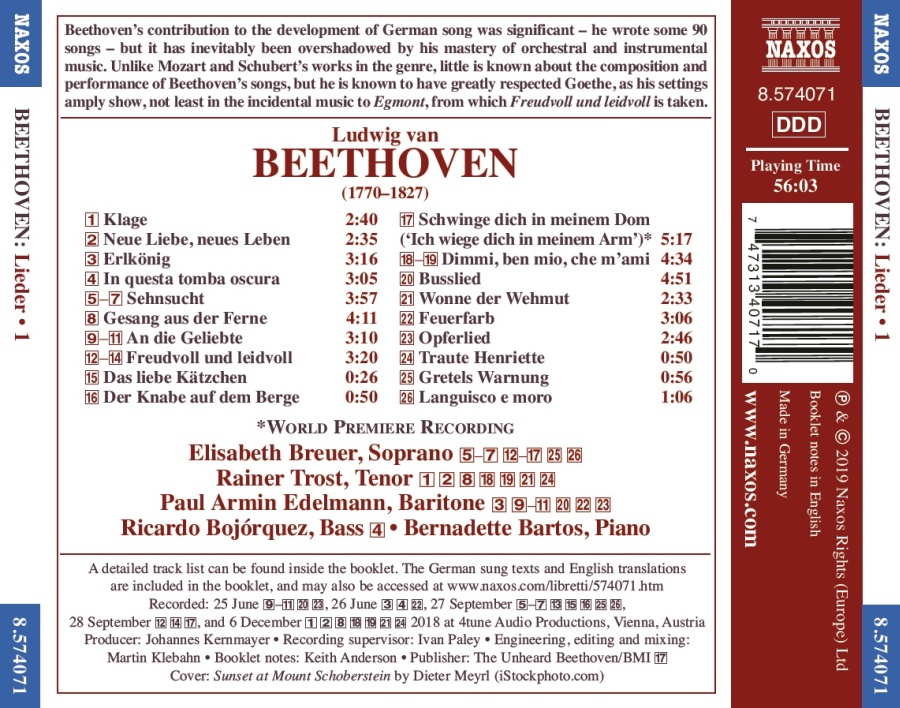 Beethoven: Lieder Vol. 1 - slide-1