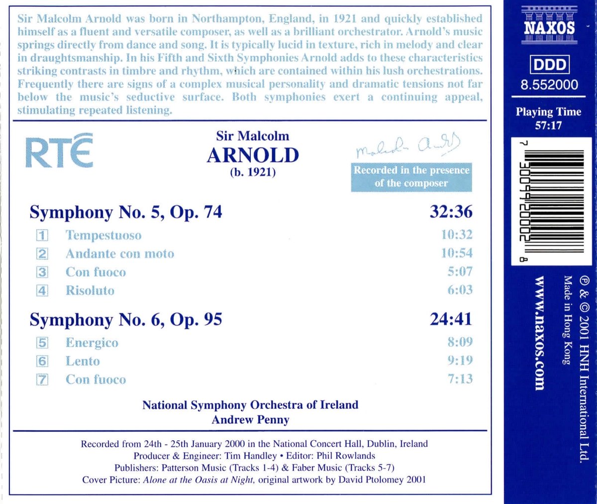 ARNOLD: Symphonies nos. 5 & 6 - slide-1