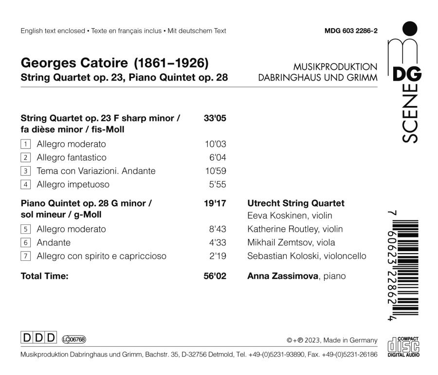 Georges Catoire: String Quartet Op. 23; Piano Quintet Op. 28 - slide-1