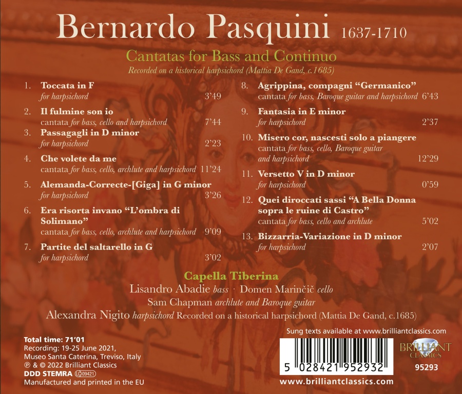 Pasquini: L'ombra di solimano - Cantatas for Bass and Continuo - slide-1