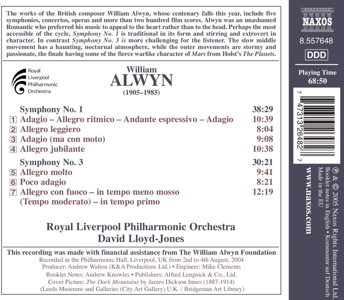 ALWYN: Symphonies Nos.1 & 3 - slide-1