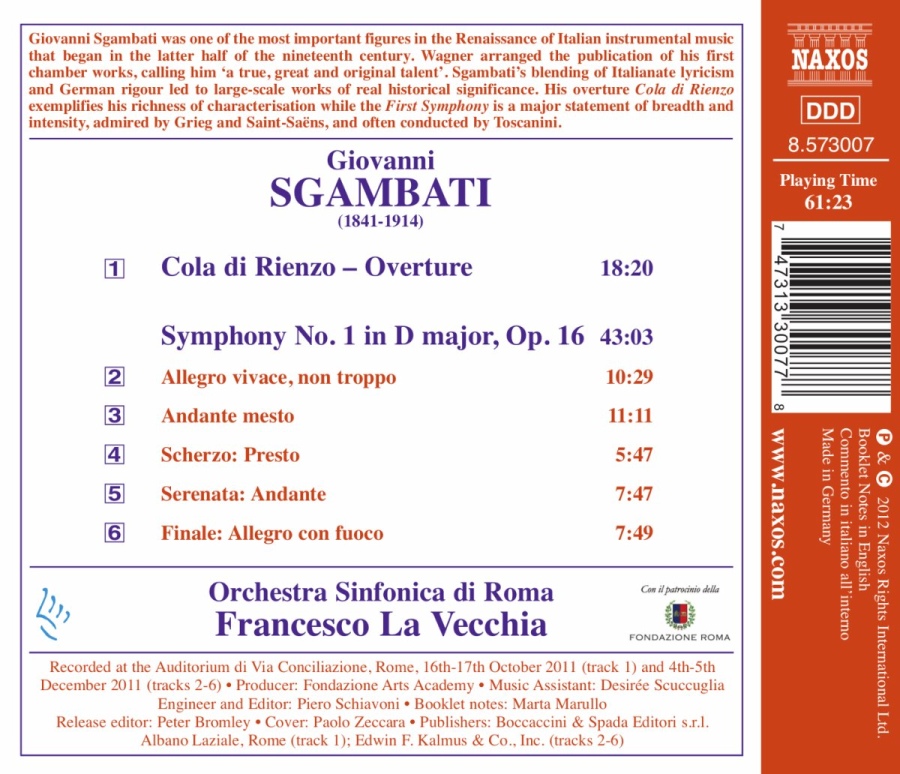 Sgambati: Symphony No. 1, Cola di Rienzo - Overture - slide-1