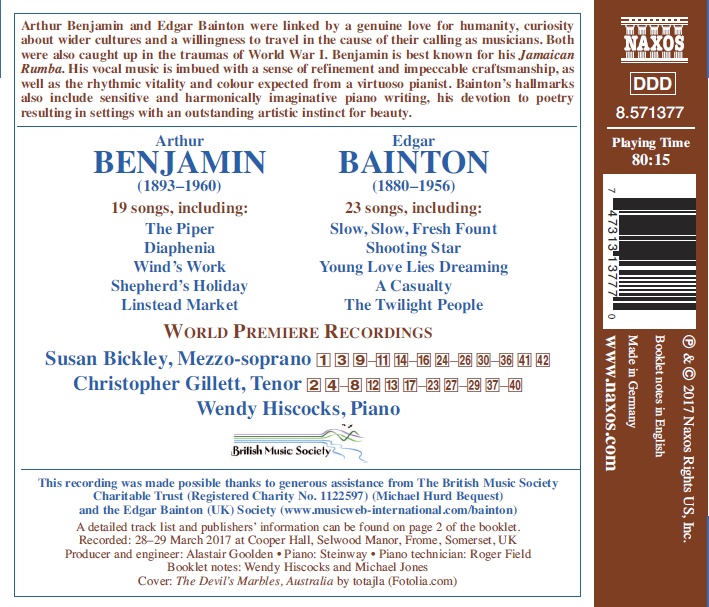 Benjamin & Bainton: Songs - slide-1