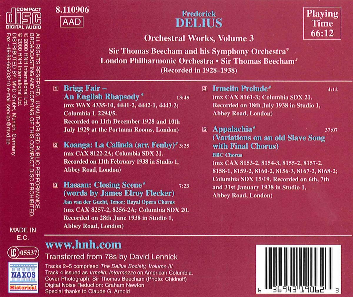 Delius: Orchestral Works Vol.3 - slide-1