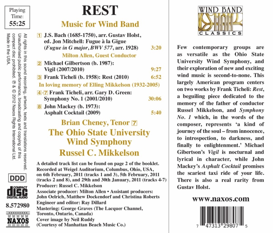 Rest: Music for Wind Band - J.S. Bach, Gilbertson, Ticheli, Mackey - slide-1