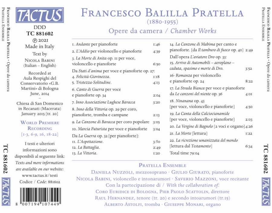 Pratella: Chamber Works - slide-1